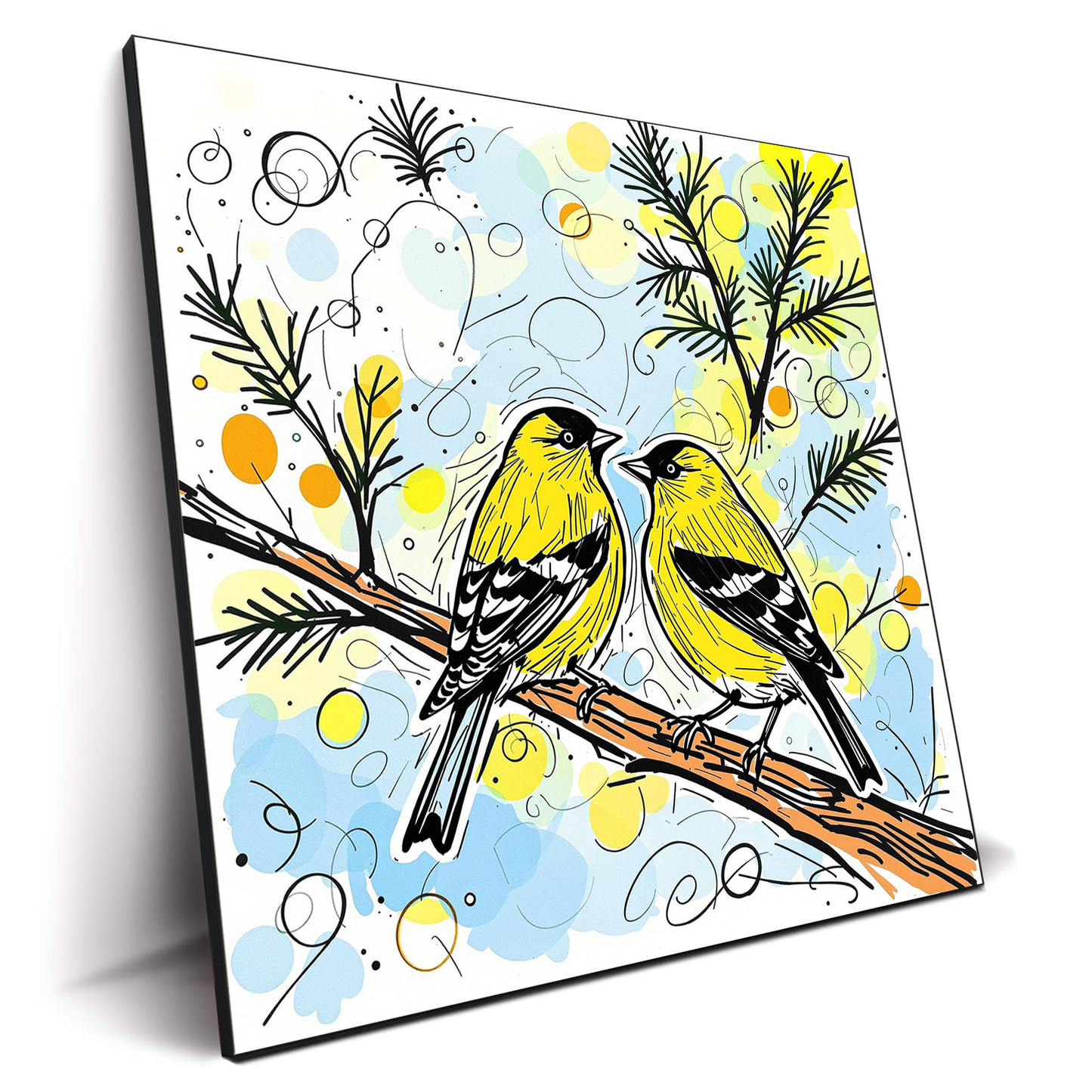 Two yellow Finches